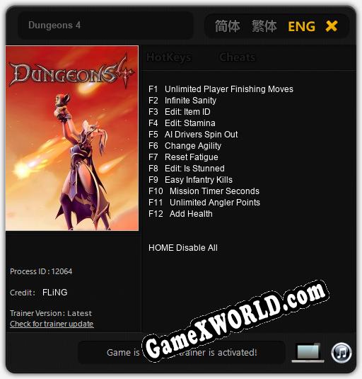 Dungeons 4: ТРЕЙНЕР И ЧИТЫ (V1.0.99)