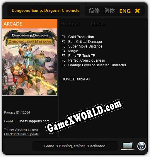 Трейнер для Dungeons & Dragons: Chronicles of Mystara [v1.0.6]