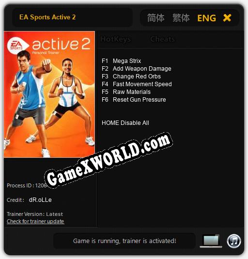 Трейнер для EA Sports Active 2 [v1.0.3]