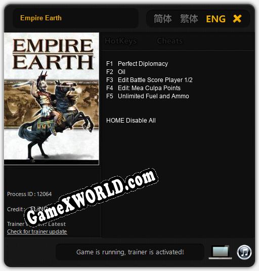 Empire Earth: ТРЕЙНЕР И ЧИТЫ (V1.0.36)