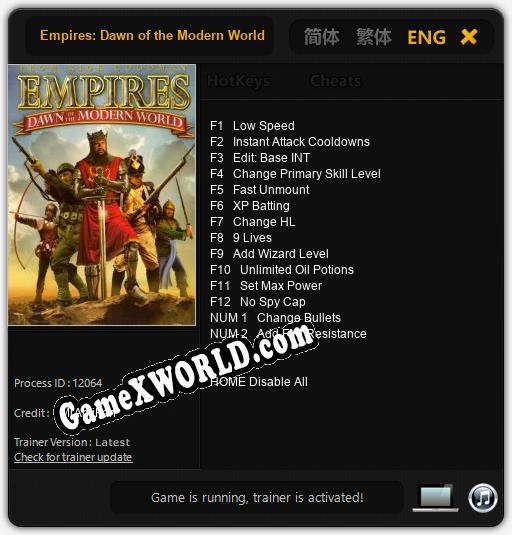 Empires: Dawn of the Modern World: Читы, Трейнер +14 [MrAntiFan]