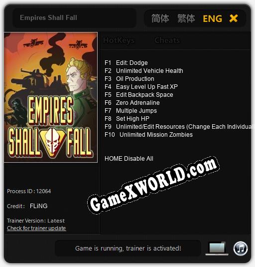 Empires Shall Fall: Трейнер +10 [v1.8]