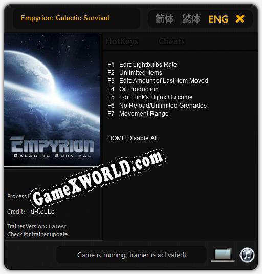 Empyrion: Galactic Survival: Трейнер +7 [v1.5]