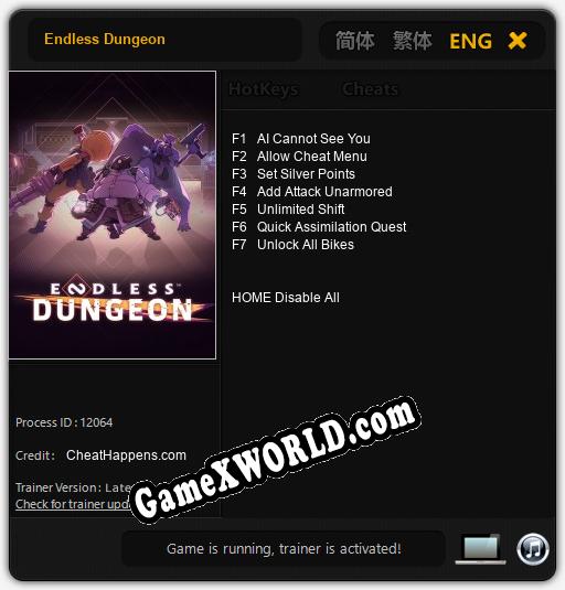 Endless Dungeon: ТРЕЙНЕР И ЧИТЫ (V1.0.30)