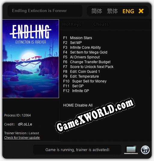 Endling Extinction is Forever: Трейнер +12 [v1.2]