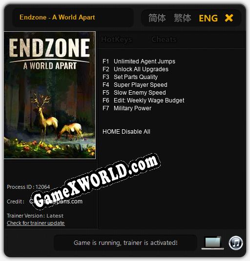 Endzone - A World Apart: Читы, Трейнер +7 [CheatHappens.com]