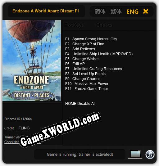 Endzone A World Apart: Distant Places: Трейнер +11 [v1.1]