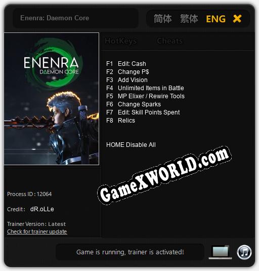 Enenra: Daemon Core: ТРЕЙНЕР И ЧИТЫ (V1.0.16)