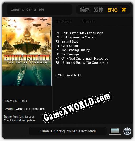 Enigma: Rising Tide: Трейнер +8 [v1.7]