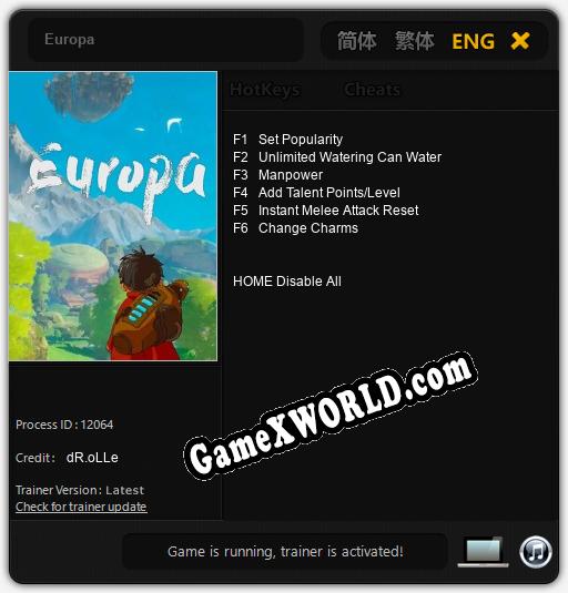 Europa: Читы, Трейнер +6 [dR.oLLe]