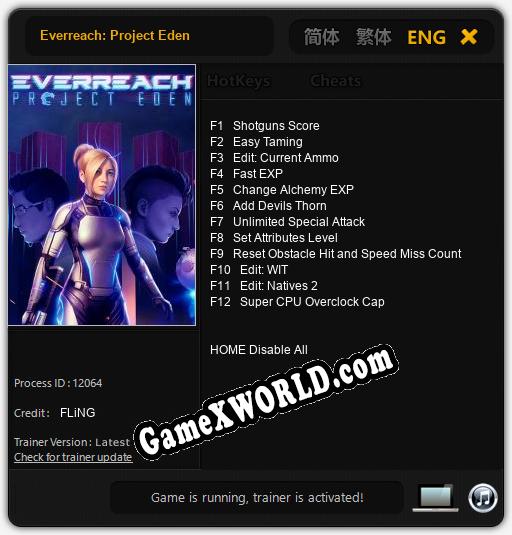 Everreach: Project Eden: ТРЕЙНЕР И ЧИТЫ (V1.0.92)