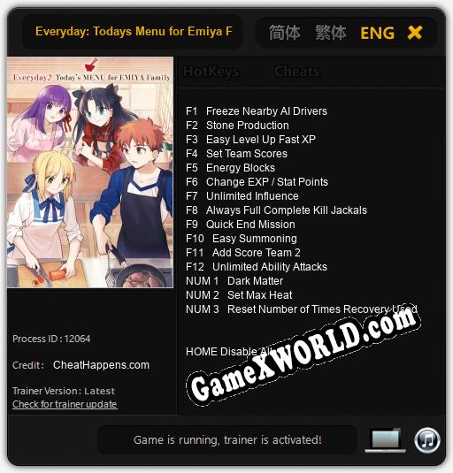 Everyday: Todays Menu for Emiya Family: Читы, Трейнер +15 [CheatHappens.com]