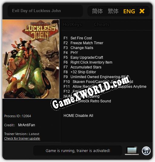 Трейнер для Evil Day of Luckless John [v1.0.4]