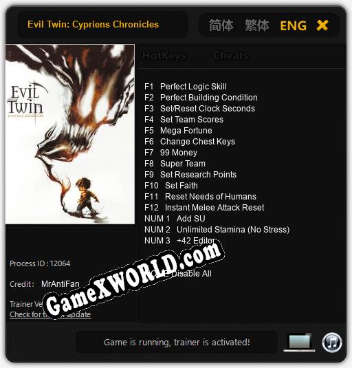 Evil Twin: Cypriens Chronicles: Трейнер +15 [v1.4]