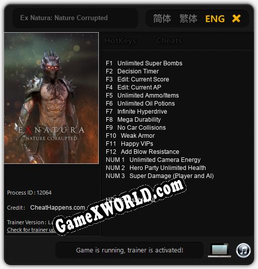 Ex Natura: Nature Corrupted: ТРЕЙНЕР И ЧИТЫ (V1.0.38)