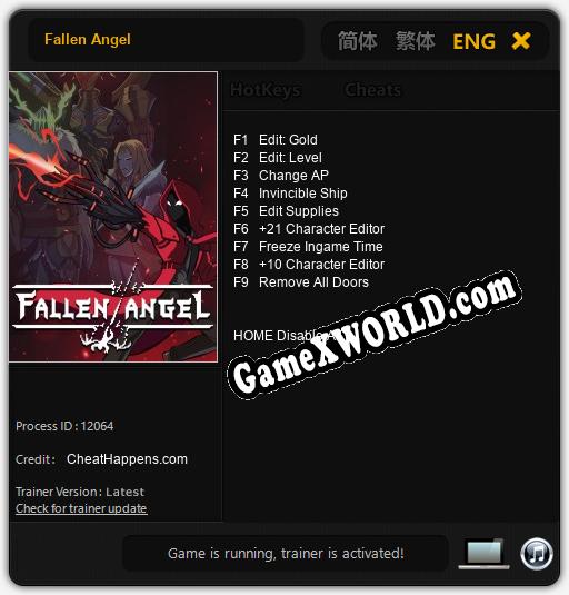 Трейнер для Fallen Angel [v1.0.8]