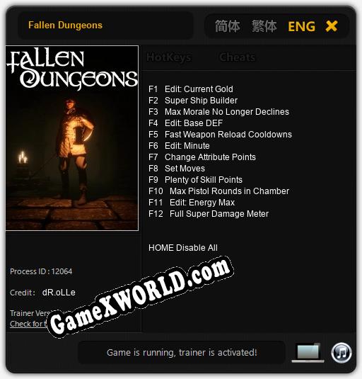 Fallen Dungeons: Читы, Трейнер +12 [dR.oLLe]