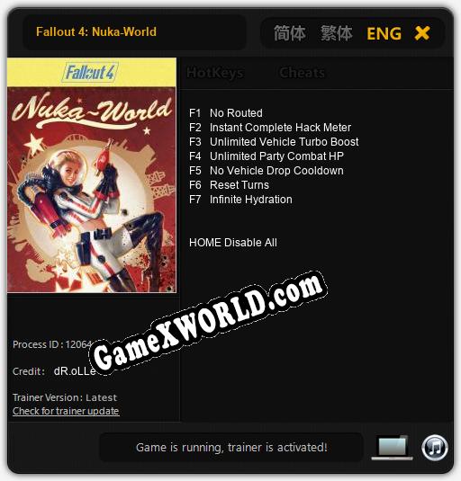 Fallout 4: Nuka-World: ТРЕЙНЕР И ЧИТЫ (V1.0.32)