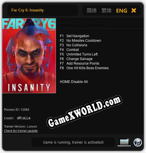 Far Cry 6: Insanity: Читы, Трейнер +8 [dR.oLLe]