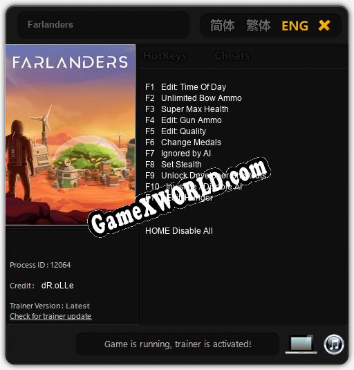 Трейнер для Farlanders [v1.0.2]