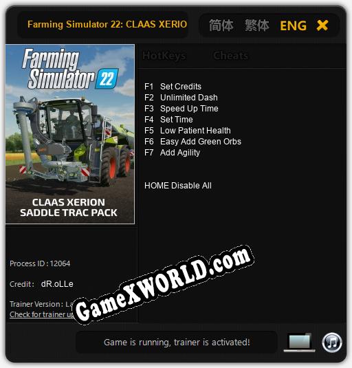 Farming Simulator 22: CLAAS XERION SADDLE TRAC: Трейнер +7 [v1.3]