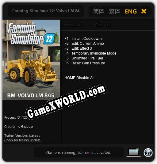 Farming Simulator 22: Volvo LM 845: ТРЕЙНЕР И ЧИТЫ (V1.0.33)