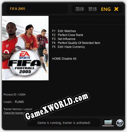 FIFA 2005: Читы, Трейнер +5 [FLiNG]