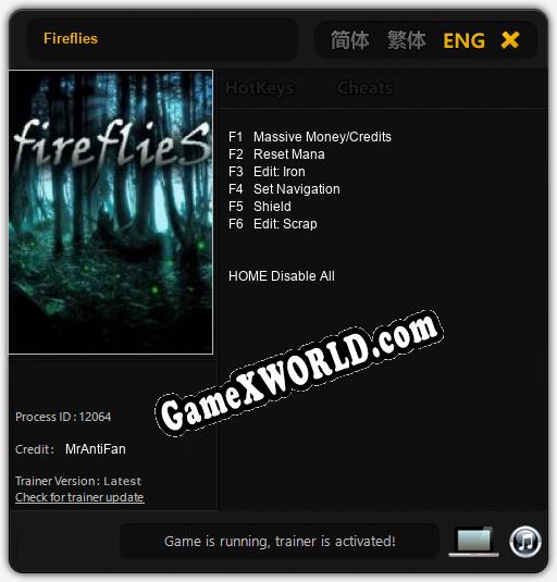 Трейнер для Fireflies [v1.0.1]