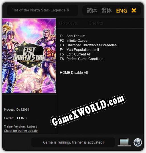 Fist of the North Star: Legends ReVIVE: Трейнер +6 [v1.4]