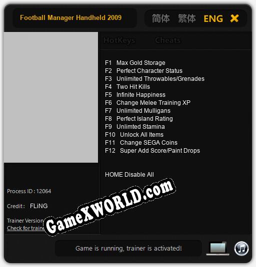 Football Manager Handheld 2009: Трейнер +12 [v1.8]