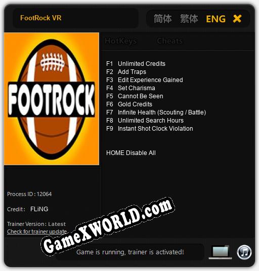 FootRock VR: Читы, Трейнер +9 [FLiNG]