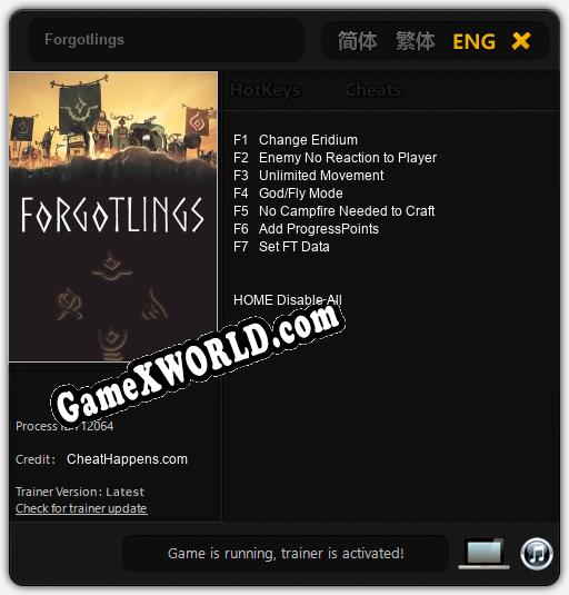 Трейнер для Forgotlings [v1.0.1]