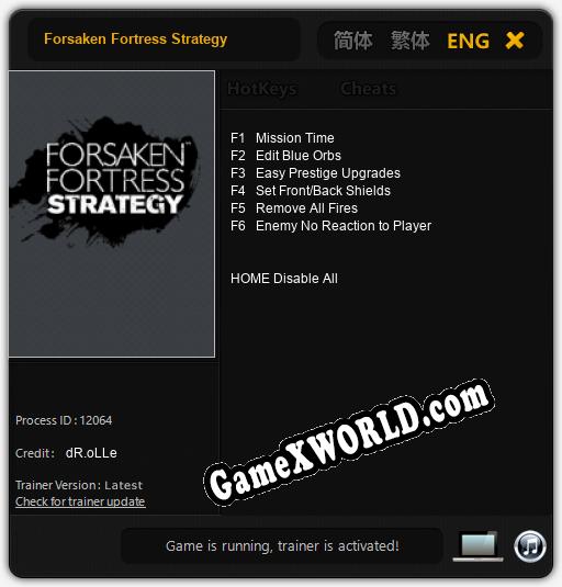 Forsaken Fortress Strategy: ТРЕЙНЕР И ЧИТЫ (V1.0.5)