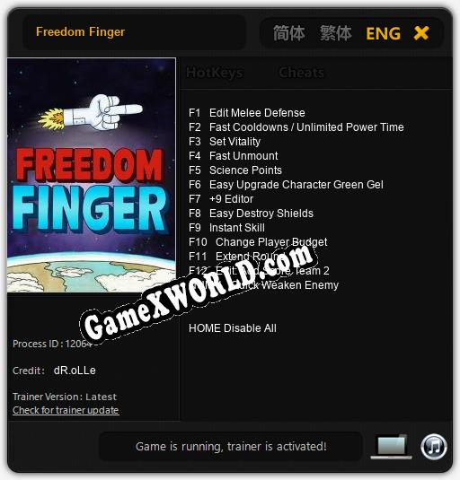 Freedom Finger: Трейнер +13 [v1.3]