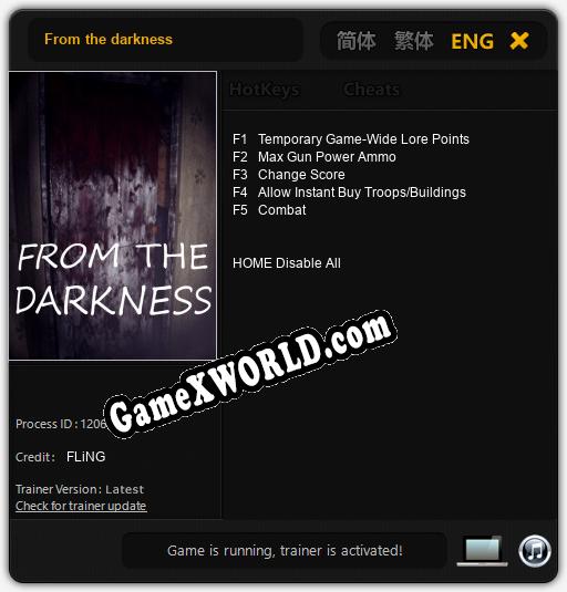 From the darkness: Трейнер +5 [v1.6]