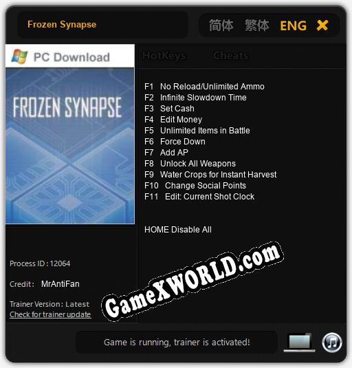 Frozen Synapse: ТРЕЙНЕР И ЧИТЫ (V1.0.14)