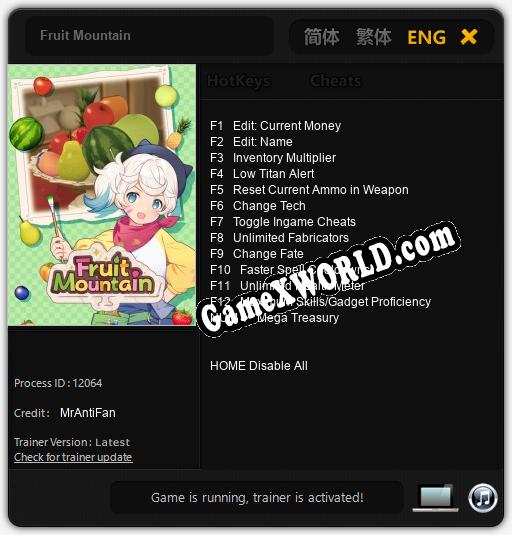 Fruit Mountain: ТРЕЙНЕР И ЧИТЫ (V1.0.81)