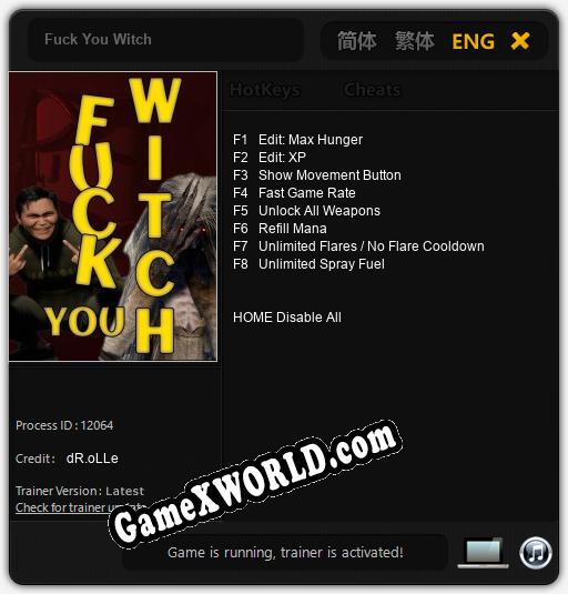 Трейнер для Fuck You Witch [v1.0.7]