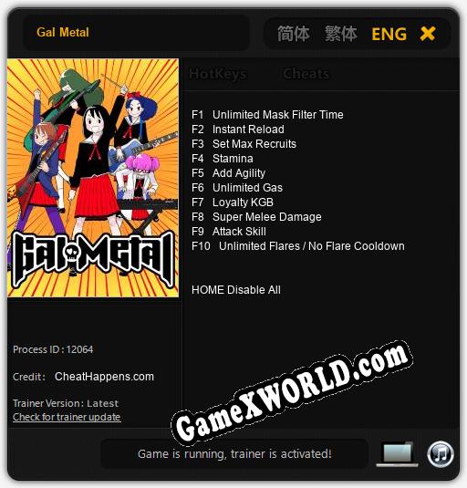 Gal Metal: Трейнер +10 [v1.4]