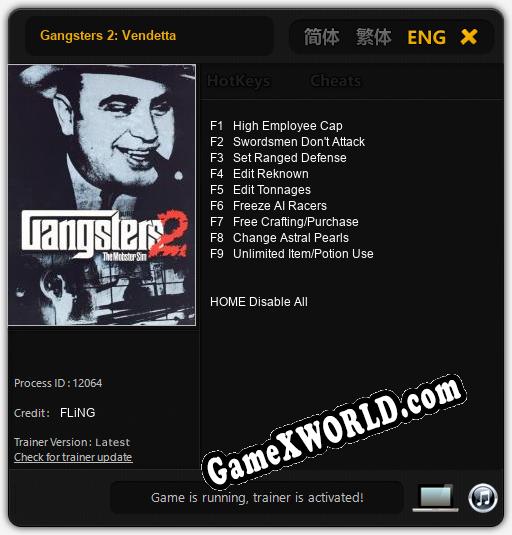 Gangsters 2: Vendetta: Читы, Трейнер +9 [FLiNG]
