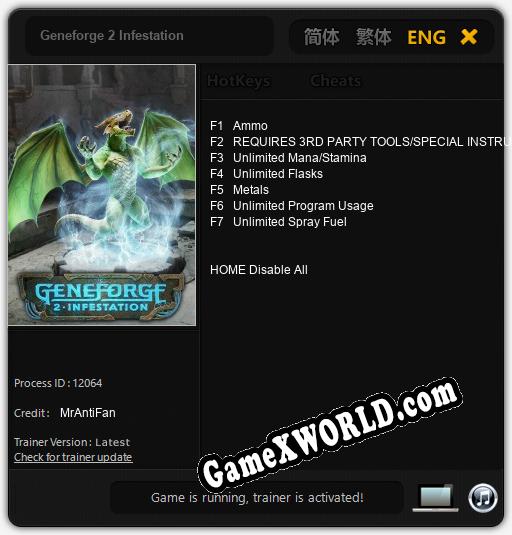 Трейнер для Geneforge 2 Infestation [v1.0.9]