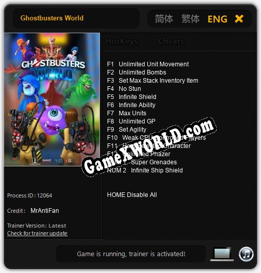 Трейнер для Ghostbusters World [v1.0.1]