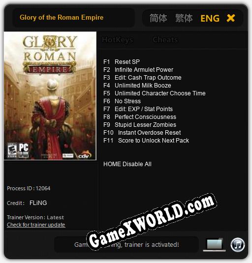 Glory of the Roman Empire: Трейнер +11 [v1.7]