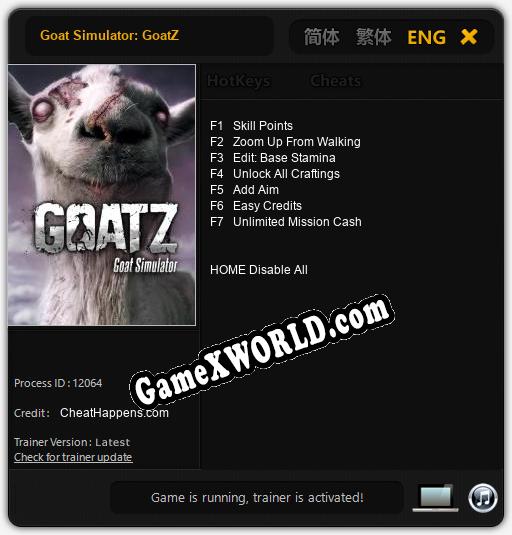 Goat Simulator: GoatZ: ТРЕЙНЕР И ЧИТЫ (V1.0.95)