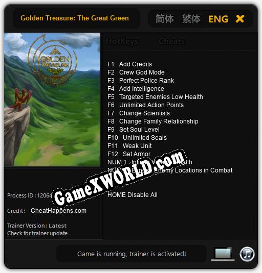 Трейнер для Golden Treasure: The Great Green [v1.0.9]