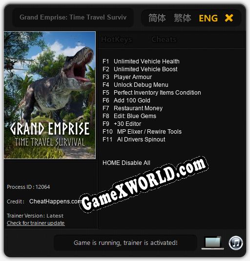 Трейнер для Grand Emprise: Time Travel Survival [v1.0.3]
