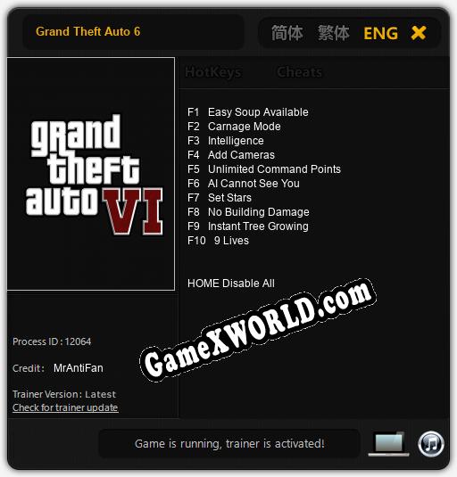 Трейнер для Grand Theft Auto 6 [v1.0.1]