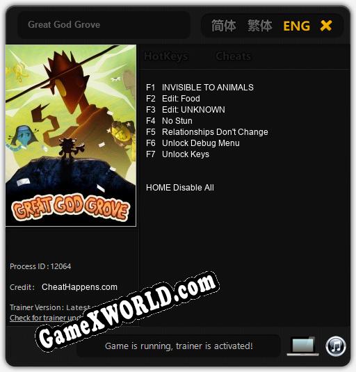 Great God Grove: Трейнер +7 [v1.8]