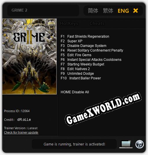 Трейнер для GRIME 2 [v1.0.1]