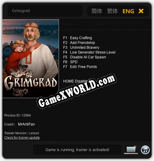 Трейнер для Grimgrad [v1.0.3]